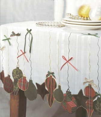 Christmas Ornaments Tablecloth Christmas Ornaments Tablecloth