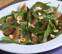 Warm Spinach Salad with Dried Figs and Feta