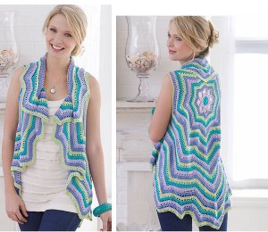 Patel Colored Rippling Vest Crocheted