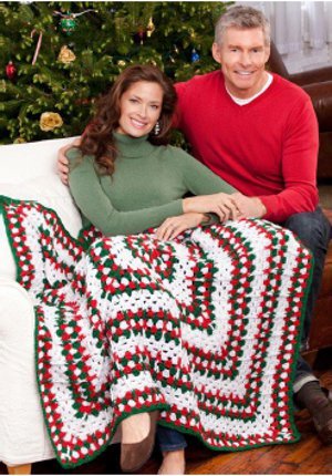 Holiday Crocheted Granny Square Throw Holiday Crocheted Granny Square Throw