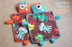 Monster Fleece Lovey Blankets Monster Fleece Lovey Blankets