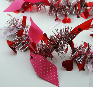 Sweet Scrap Ribbon Valentine Garland | AllFreeKidsCrafts.com