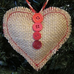 Sweet Burlap Heart Ornament Sweet Burlap Heart Ornament