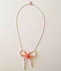 Beaded Bow Necklace | AllFreeJewelryMaking.com