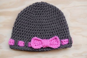 Belted Bow Baby Hat AllFreeCrochetcom Pin on crochet paterns