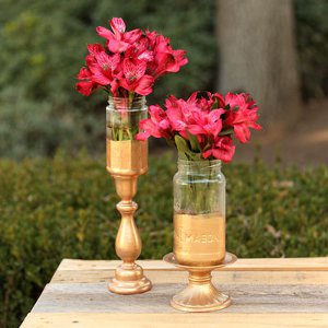Gold Tipped Mason Jar Vases Gold Tipped Mason Jar Vases