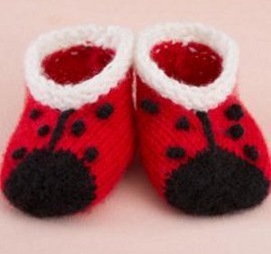 Little Lady Bug Baby Booties Little Lady Bug Baby Booties