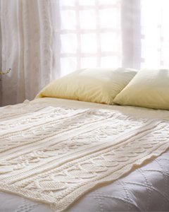 Traditional Cable Knit Afghan