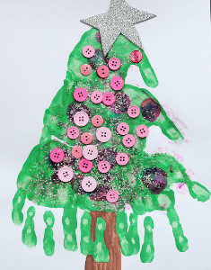 Adorable Handprint Christmas Trees