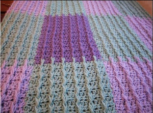 Lilac & Sage Raised Rib Crochet Blanket Lilac & Sage Raised Rib Crochet Blanket