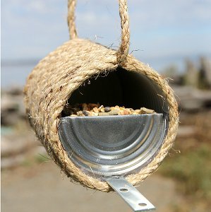 Rope and Can Bird Feeder Rope and Can Bird Feeder