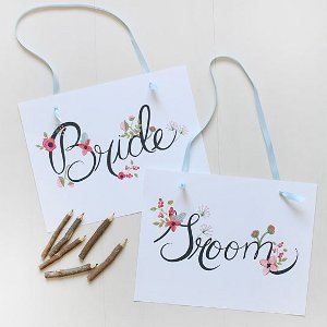 Floral Wedding Signs for Bride and Groom Floral Wedding Signs for Bride and Groom