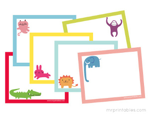 Happy Animals Printable Note Cards | AllFreePaperCrafts.com