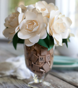 Iridescent Gardenia Paper Bouquet