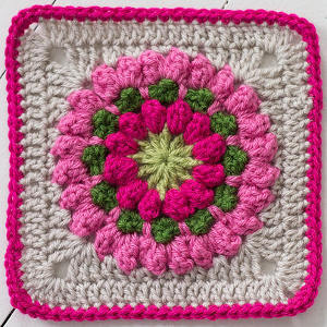 Popcorn Stitch Bloom Square Popcorn Stitch Bloom Square