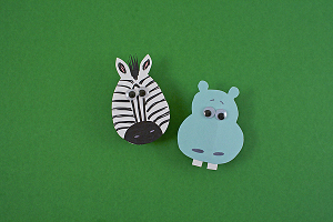 Clothespin Hippo and Zebra Magnets Clothespin Hippo and Zebra Magnets