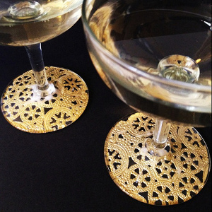 Gold Lace Champagne Glasses Gold Lace Champagne Glasses