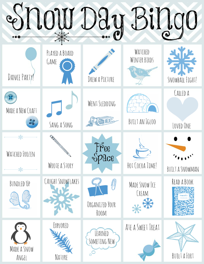 Printable Snow Day Bingo AllFreeKidsCrafts com
