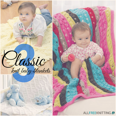 3 Classic Knit Baby Blankets 3 Classic Knit Baby Blankets