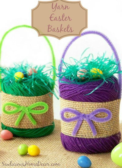 Seriously Cute Yarn Easter Baskets