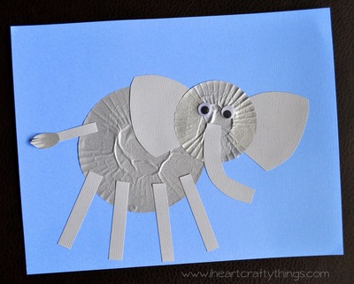 Elephant Cupcake Liner Craft