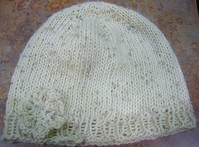 Iris Knit Hat + Flower Pattern AllFreeKnitting.com