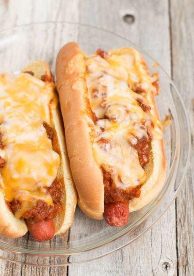 Slow Cooker Chili Cheese Dogs | AllFreeSlowCookerRecipes.com