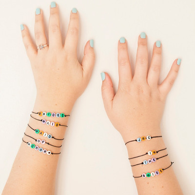bracelets alphabet friendship beads bridesmaids diy jewelry bridesmaid