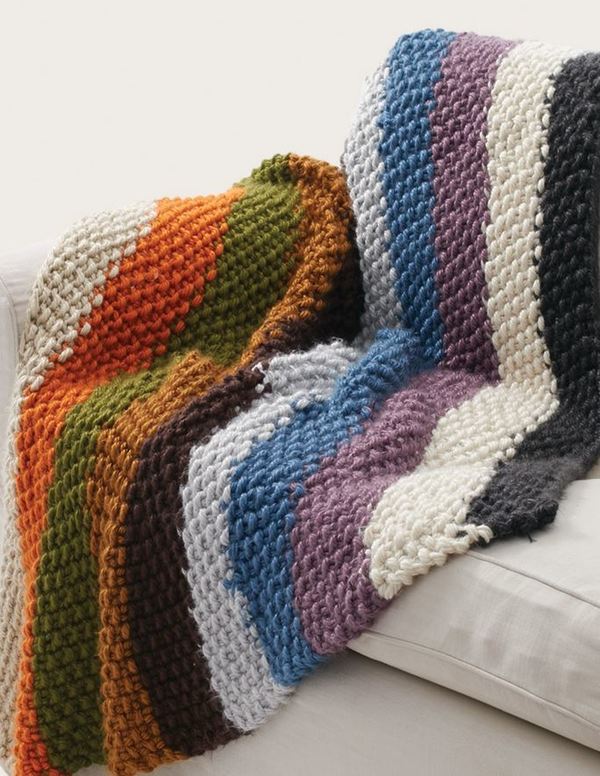 Simple Striped Seed Stitch Afghan Simple Striped Seed Stitch Afghan