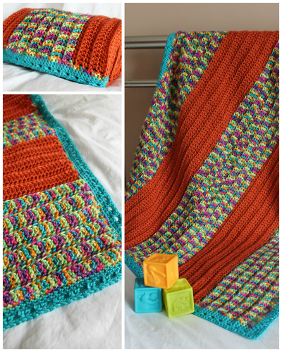 Happy Stripes Crochet Baby Blanket AllFreeCrochet.com