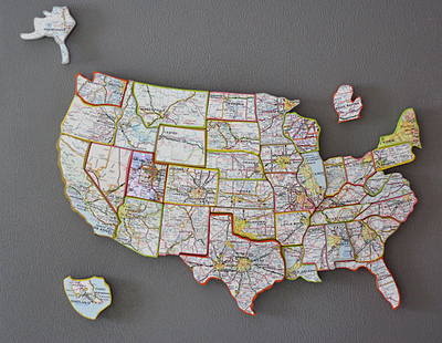 Recycled State Map Magnets Recycled State Map Magnets