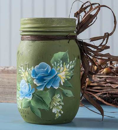 mason jar roses jars painted centerpiece rose crafts dewberry donna paint plaid ways three magical painting centerpieces diy