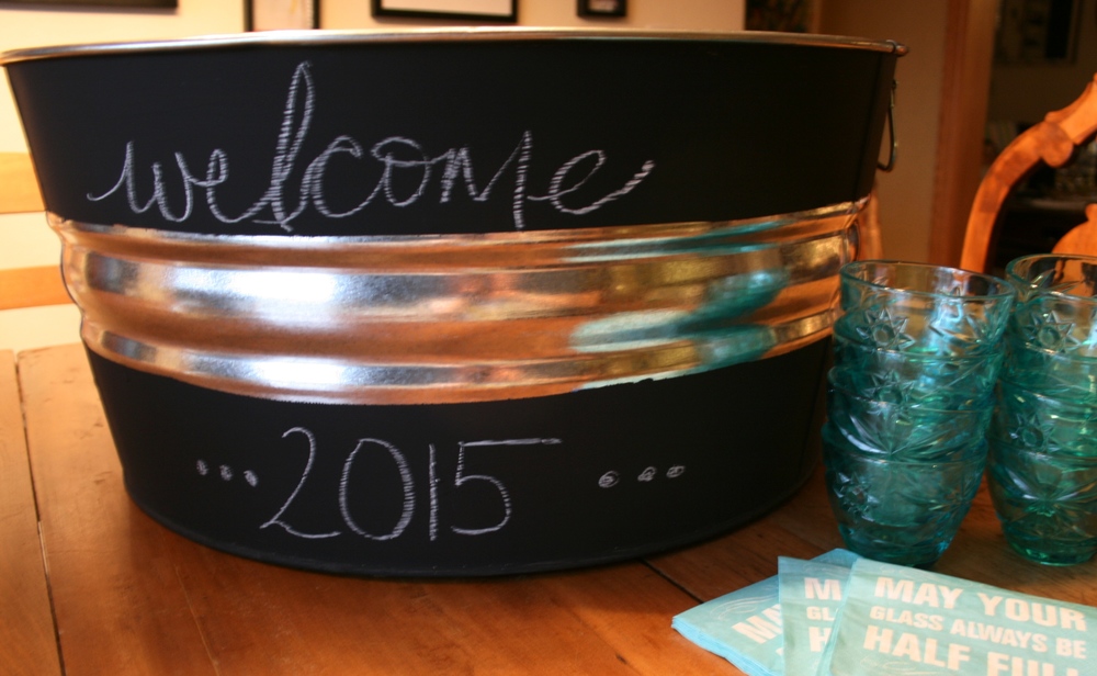 DIY Chalkboard Paint Beverage Tub