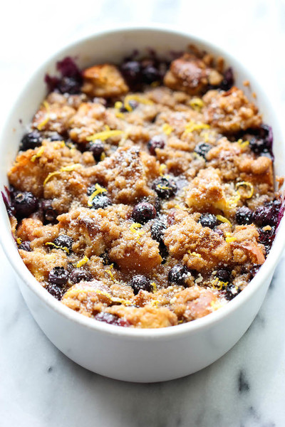 Baked Blueberry Lemon French Toast | AllFreeCasseroleRecipes.com