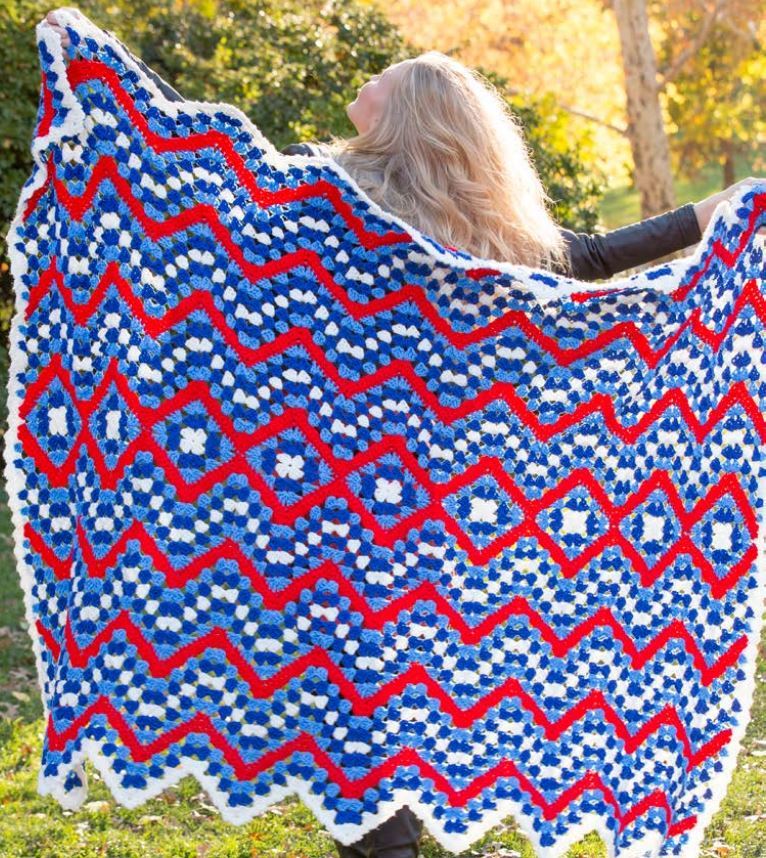 Rippling Pride Granny Square Blanket