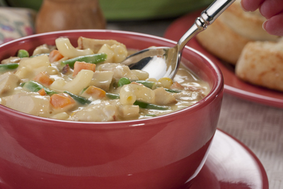 Cheesy Mac and Chicken Soup