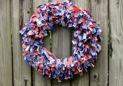 Easy Patriotic Rag Wreath Easy Patriotic Rag Wreath