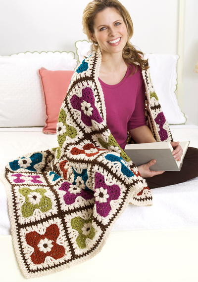 Flower Squares Afghan Flower Squares Afghan