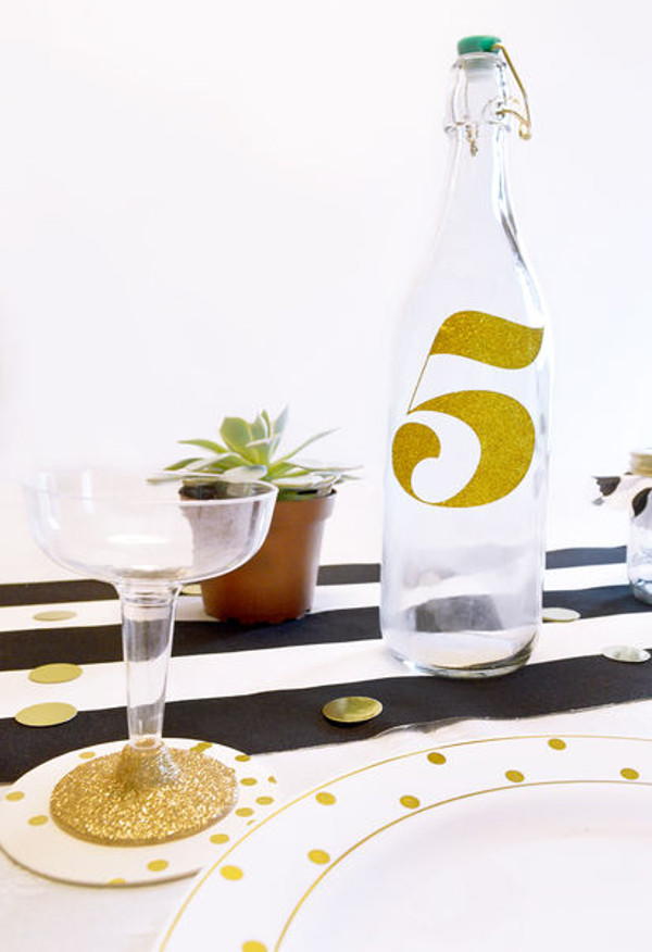 Stenciled DIY Table Numbers | AllFreeDIYWeddings.com