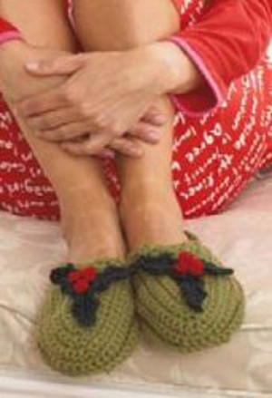 Crochet Holly Slippers