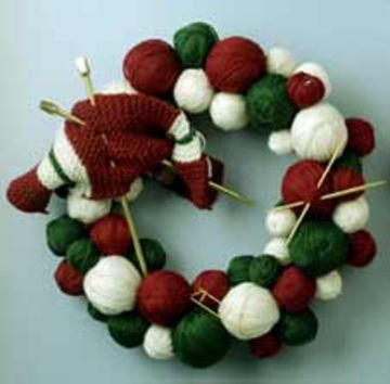 Christmas Knitting Wreath Christmas Knitting Wreath