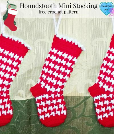 Houndstooth Crochet Stocking Pattern Houndstooth Crochet Stocking Pattern