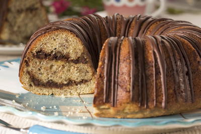 Banana Chocolate Swirl Cake