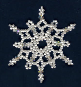 Falling Snowflake Beaded Ornament Falling Snowflake Beaded Ornament