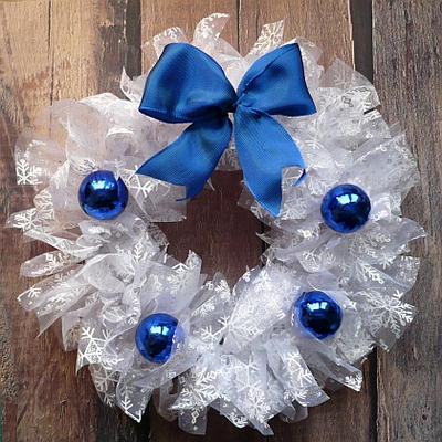 Ruffled Organza Snow Wreath Ruffled Organza Snow Wreath