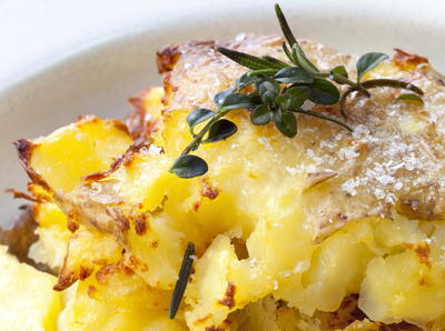 Crushed Potatoes with Parsley Thyme