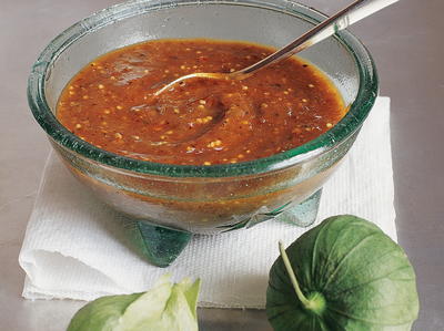 Smoky Chipotle Salsa with Pan-Roasted Tomatillos Smoky Chipotle Salsa with Pan-Roasted Tomatillos