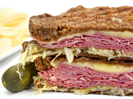 Corned Beef with Muenster Cheese and Wilted Cabbage Corned Beef with Muenster Cheese and Wilted Cabbage