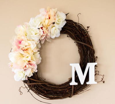 Flower Monogram DIY Spring Wreath Flower Monogram DIY Spring Wreath