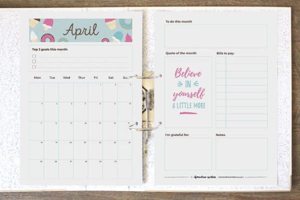 Printable Monthly Planner Page Printable Monthly Planner Page